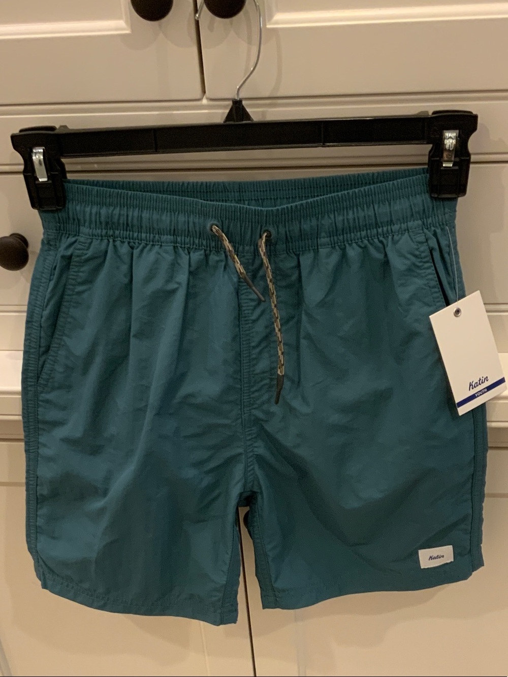 Katin Men's Teal Swim Trunks with Drawstring Waist